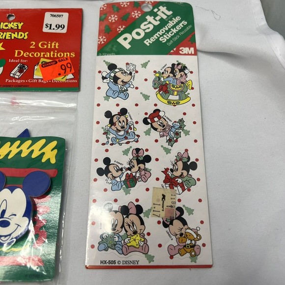 Vintage Disney Christmas Ornament Kurt Adler Gift Tag Puzzle Sticker Set Lot - Picture 7 of 10